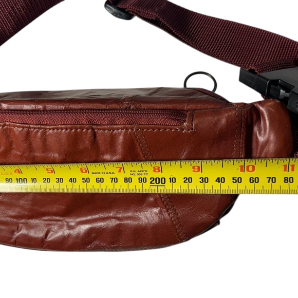 Vintage 90s Korus Men's Brown Leather Waist Bag Hip Fanny Pack MINTY - Picture 5 of 8
